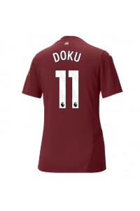 Manchester City Jeremy Doku #11 Voetbaltruitje 3e tenue Dames 2024-25 Korte Mouw